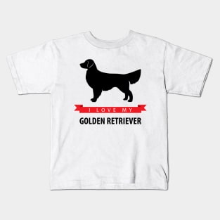 I Love My Golden Retriever Kids T-Shirt